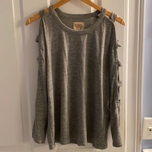 Chaser Grey long sleeve shirt   Holes in sleeves